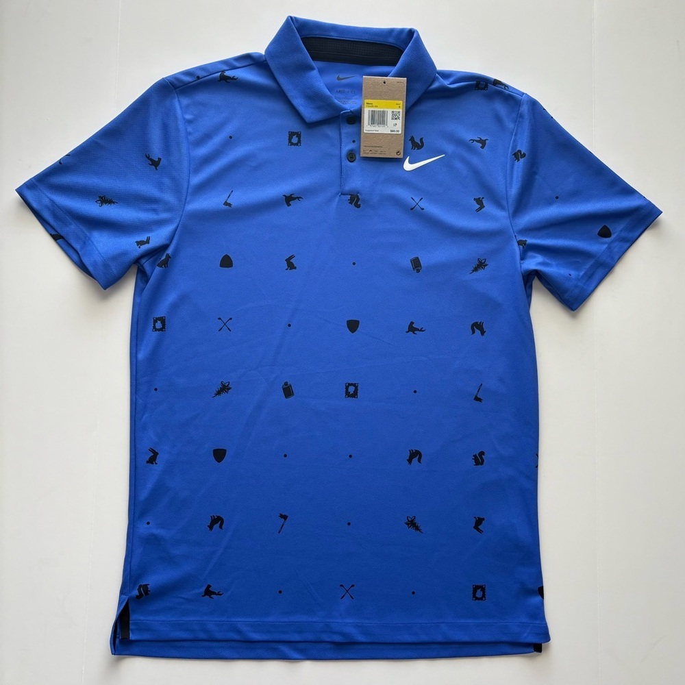 Men’s Nike Golf Tour Dri-Fit Icon Print Polo Shirt Small New With Tags MSRP $80